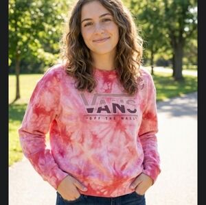VANS Off The Wall Tie Dye Crew Neck Sweatshirt Size S